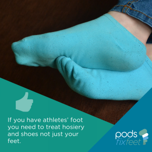 Athletes Foot - treat hosiery and shoes too